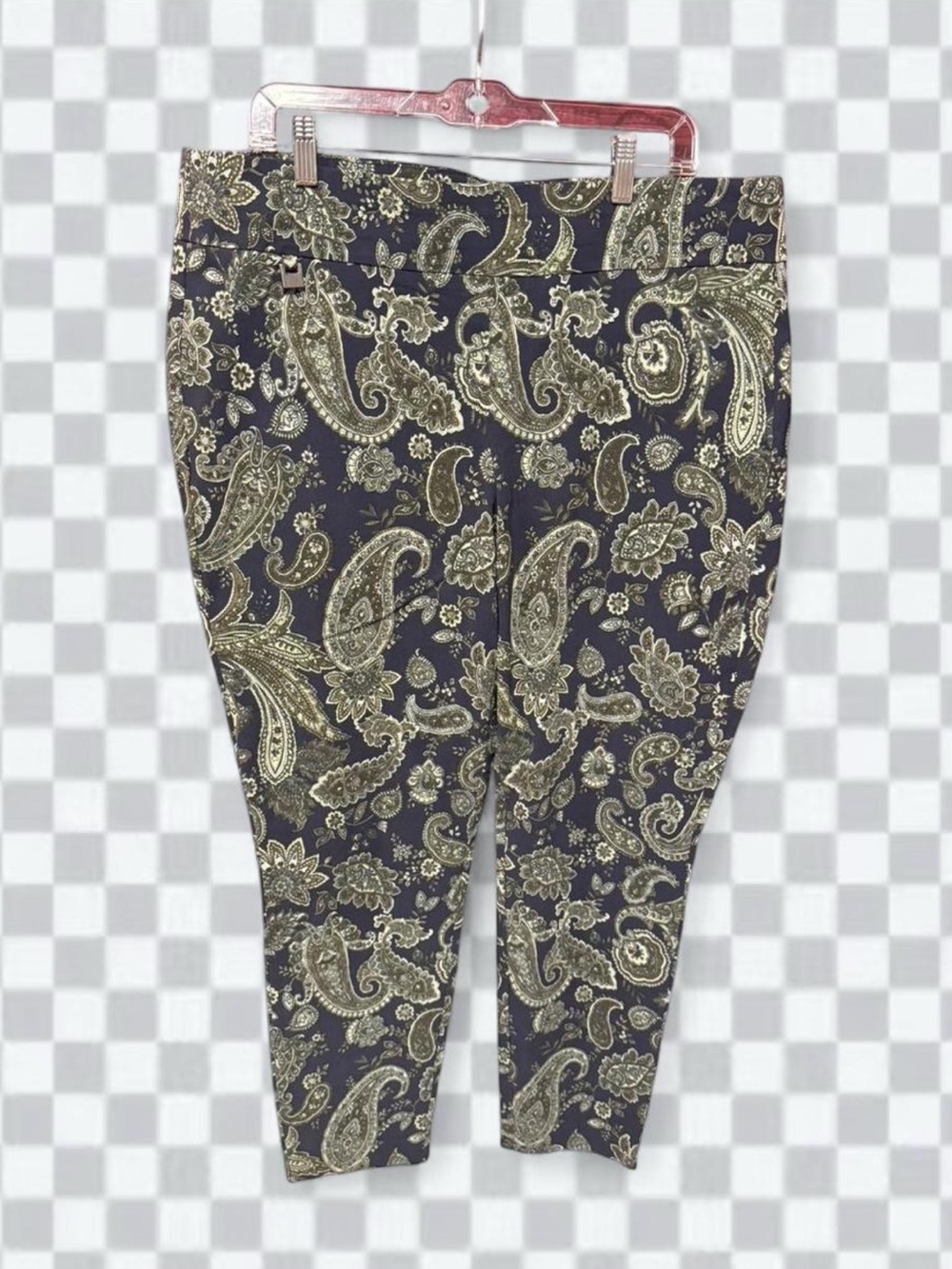 Preswick & Moore Navy and Olive Paisley Dress Or Cropped pants size 2x